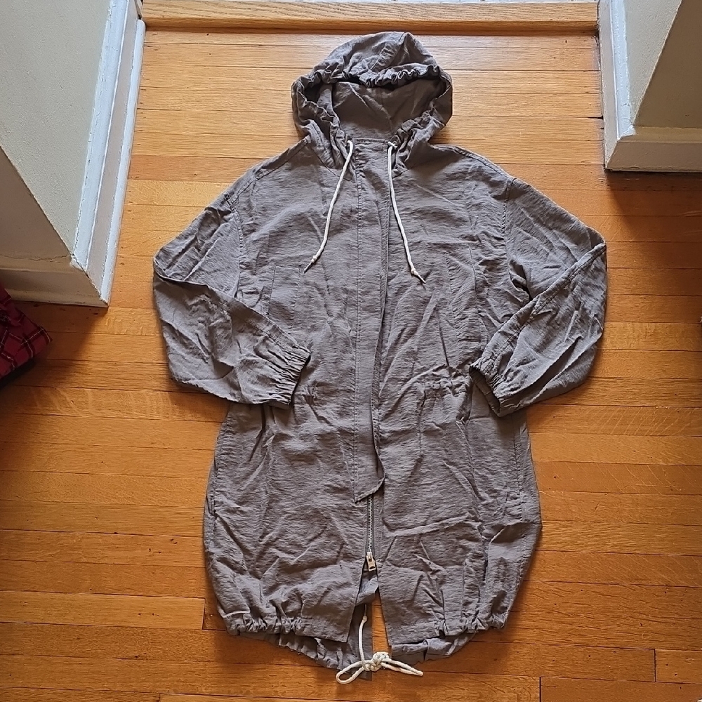 AllSaints, Calla Fishtail Parka Jacket Coat, Gray, EUC, Women's M